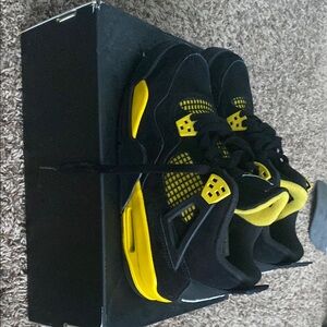 Jordan Black and Yellow High-Top Sneakers